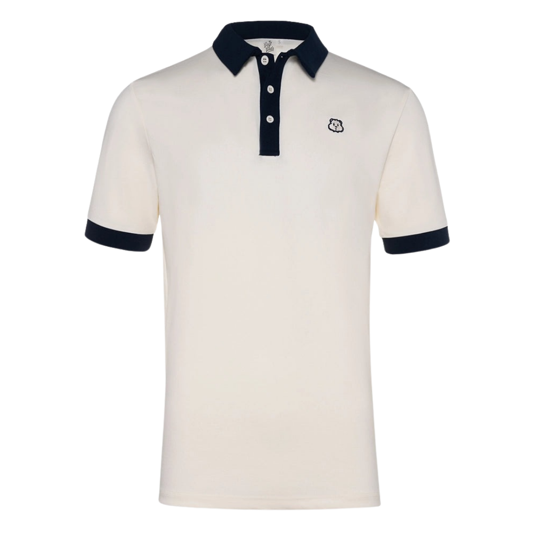 GOLF GODS - GOLF GODS Men's Legacy Golf Polo in Cream & Midnight - The Agora Bangkok